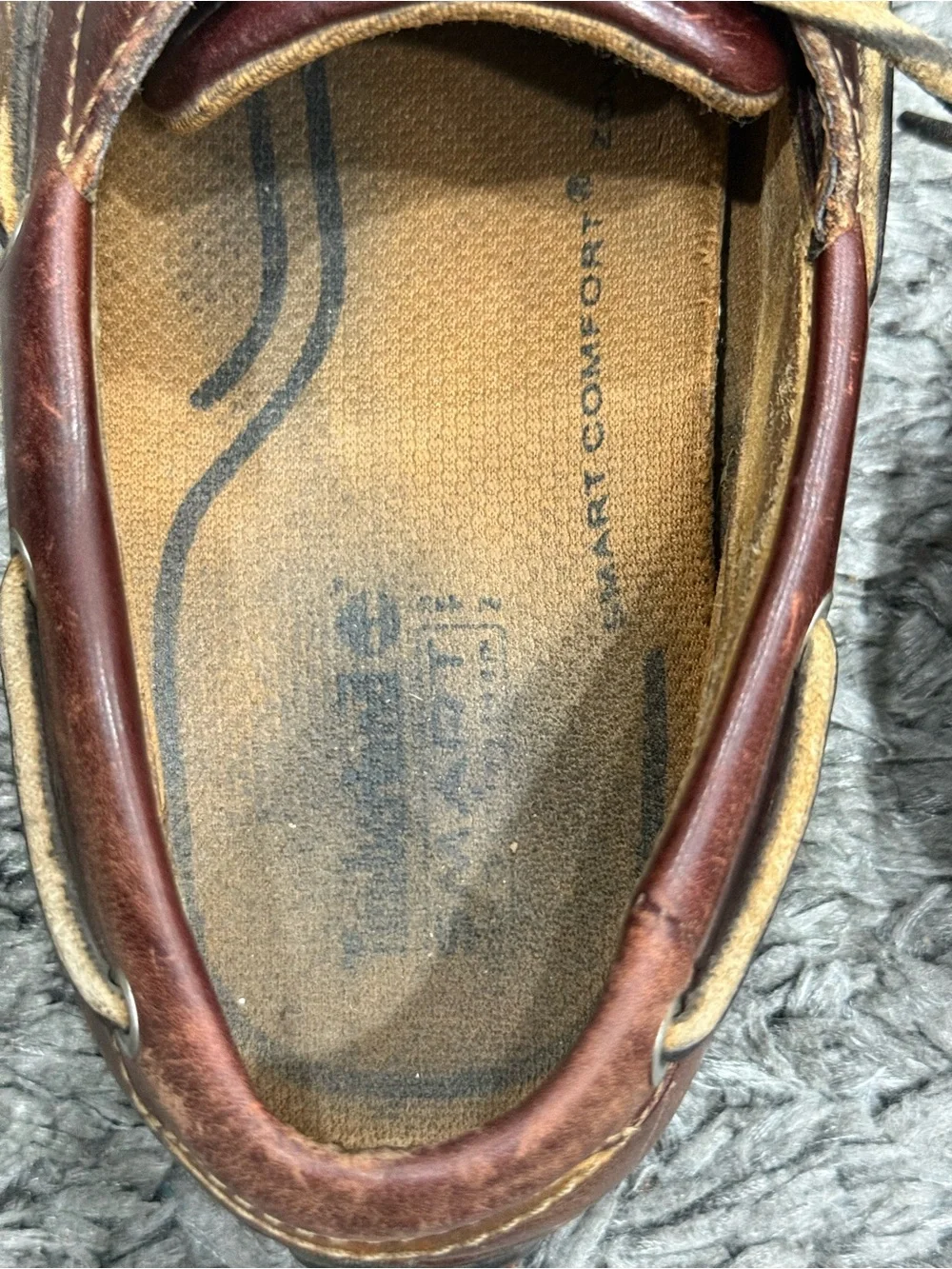 Timberland Mens Annapolis Boat Shoes Brown Leather 74013 Lace Up Moc Toe size 9M